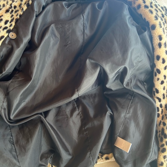 Sparkle & Fade Leopard Print Faux Fur Coat Sz Small - Picture 9 of 10